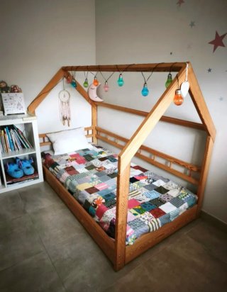 Cama Montessori Madera Natural Grande