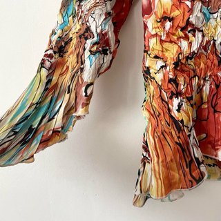 Camisa arrugada estampado abstracto multicolor