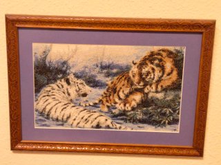 Cuadro de tigres enmarcado