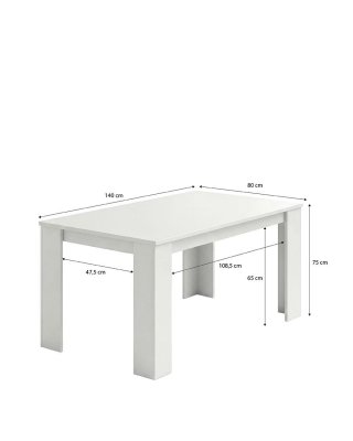 Mesa de comedor blanca de madera