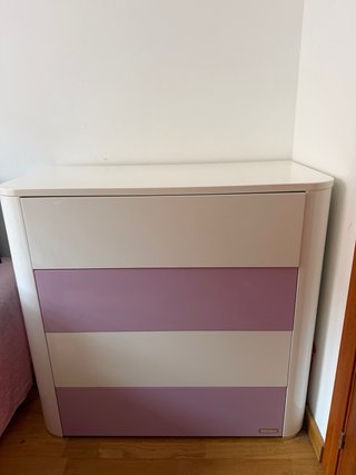 Cajonera Trama Rosa y Blanca