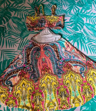 Vestido Elástico Talla S Estampado