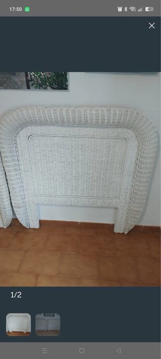 Cabecero de mimbre cama 90