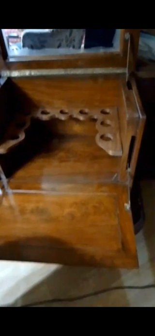 Mueble bar madera marquetería incrustada