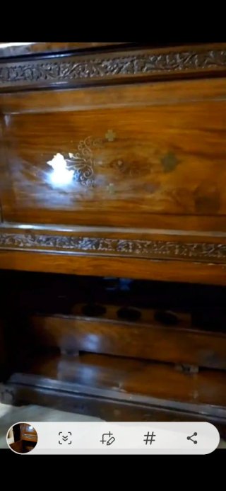 Mueble bar madera marquetería incrustada