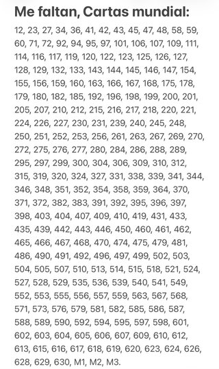 Faltas Adrenalyn Cartas Mundial XL