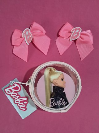 Barbie Set: 2 Lazos y monedero Transparente
