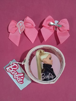 Barbie Set: 2 Lazos y monedero Transparente