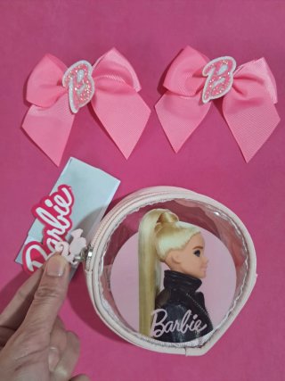 Barbie Set: 2 Lazos y monedero Transparente