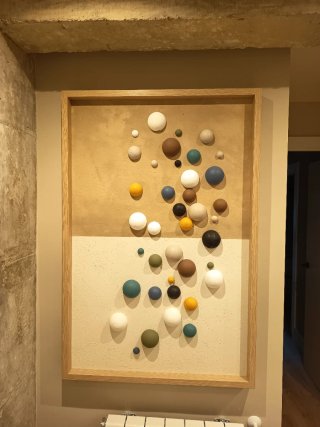 Cuadro Decorativo Bolas Piedra y Madera