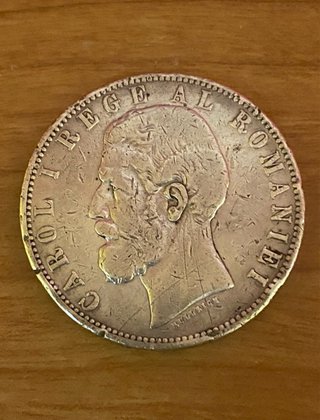 Moneda Plata Rumania Carol I 1883  5 Lei
