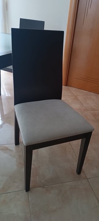 Mesa comedor cristal extensible y 6 sillas