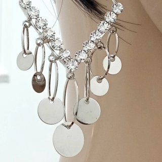 Orecchini clips acciaio e cubic zirconia