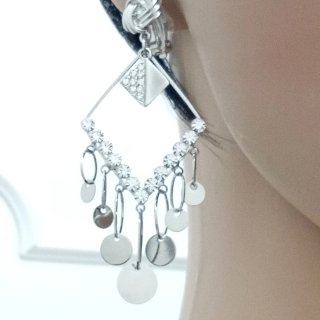 Orecchini clips acciaio e cubic zirconia