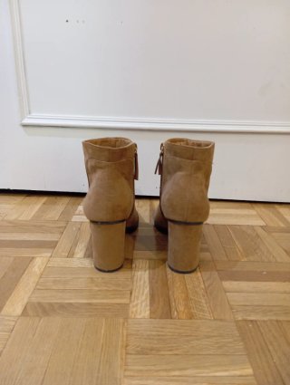 Botines Sfera Beige/Marrón Tacón