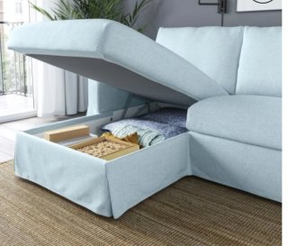 Sofá Cheslong Ikea Tela Azul claro