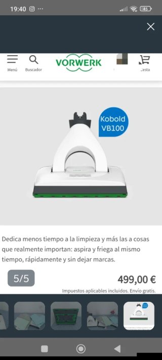 Accesorio Kobold SPB100 Más líquido para  limpieza