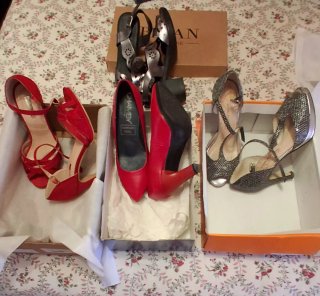 Zapatos rojos y plateados talla 36