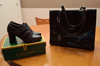 Botines Pitillos tacón piel y ante marrón
