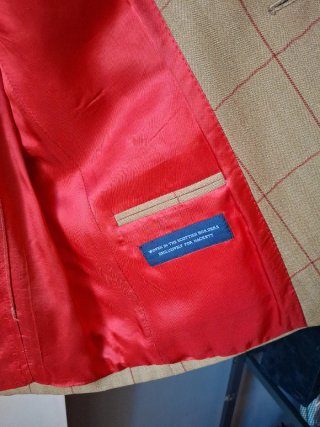 Chaqueta Hackett Marrón Cuadro Rojo Talla 38