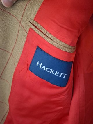 Chaqueta Hackett Marrón Cuadro Rojo Talla 38