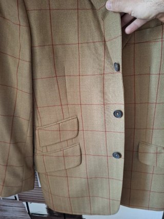 Chaqueta Hackett Marrón Cuadro Rojo Talla 38