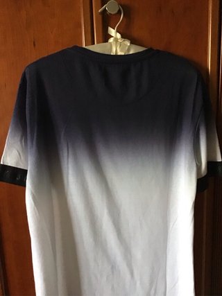 Camiseta SikSilk Talla L Degradado Azul Blanco