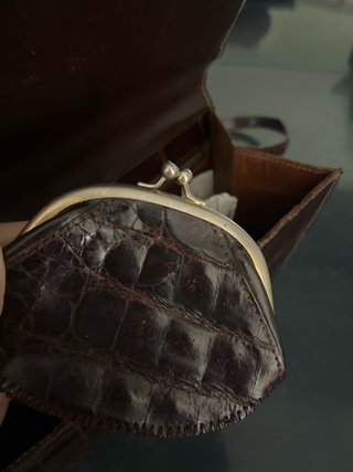 Bolso piel cocodrilo marrón