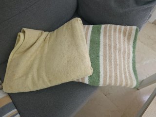 Mantas de cama 90cm beige y verde