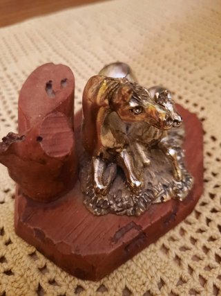 Statuetta cavalli sbalzati a mano placcata argento