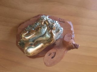 Statuetta cavalli sbalzati a mano placcata argento