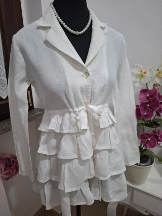 Camicia Lino Factory donna bianca