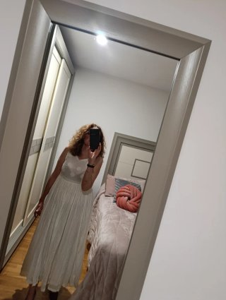 Vestido blanco largo bordado