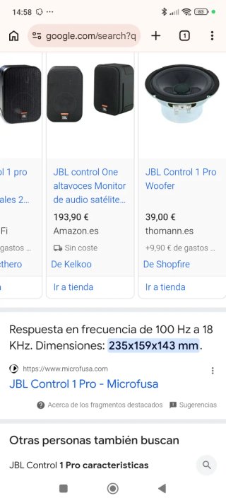 Altavoces JBL Control 1 Pro Negros