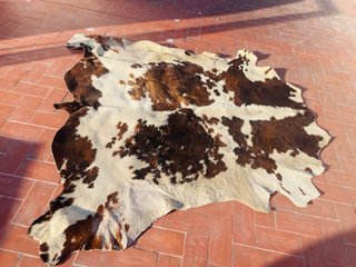 Alfombra Piel de Vaca Marrón y Blanca
