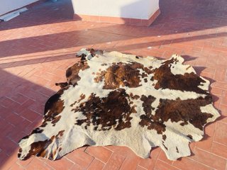Alfombra Piel de Vaca Marrón y Blanca