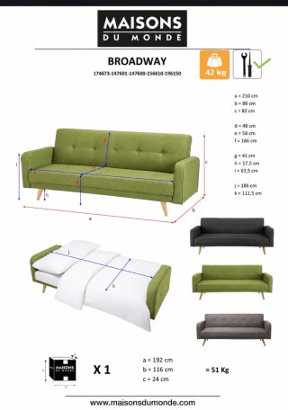Sofá cama verde de diseño — cómodo y decorativo