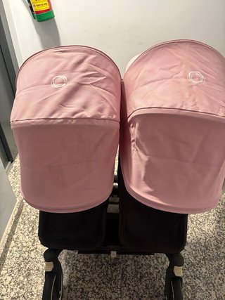 Carro Gemelar Bugaboo Rosa Negro gemelar mellizos