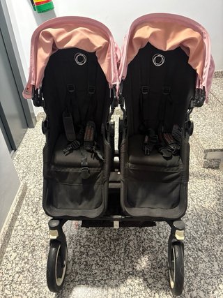 Carro Gemelar Bugaboo Rosa Negro gemelar mellizos