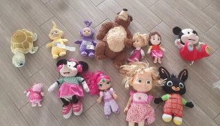 Peluche Masha e Orso, Topolino, Bing, Teletubbies