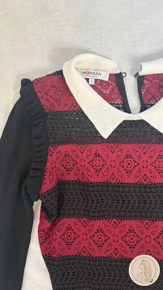 Vestido Morgan Negro y Rojo Talla S