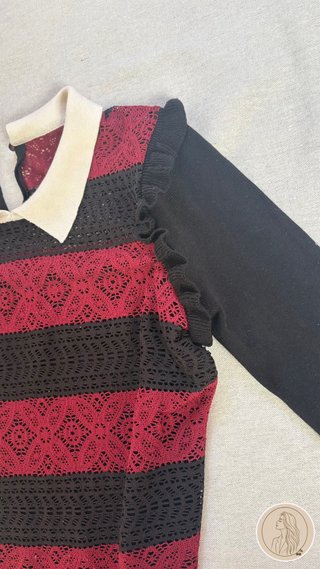 Vestido Morgan Negro y Rojo Talla S