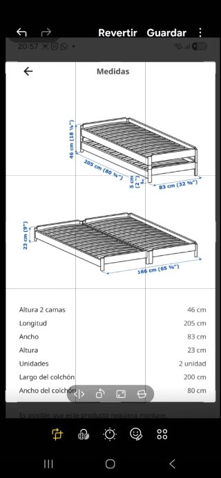Cama apilable de madera