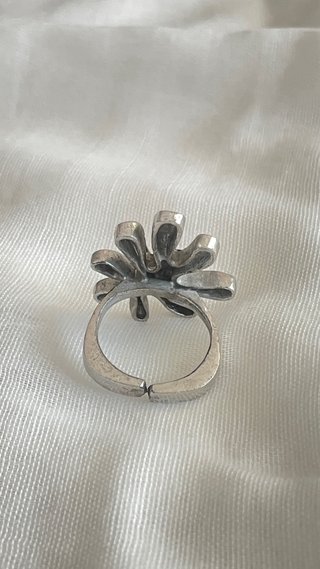Anillo Alpaca Ajustable Estilo Años 70