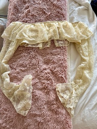 Top encaje beige manga larga