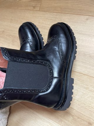 Botas Zara Piel Negras Talla 38