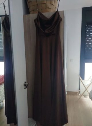 Vestido largo marrón ocre