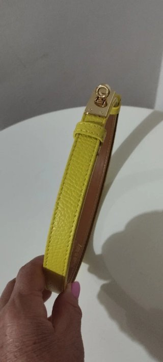 Cintura pelle Made in Italy Giallo