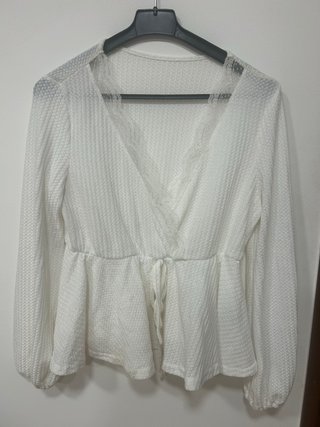 Jersey blanco manga larga