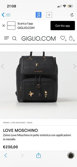 Zaino Love Moschino nero pelle sintetica